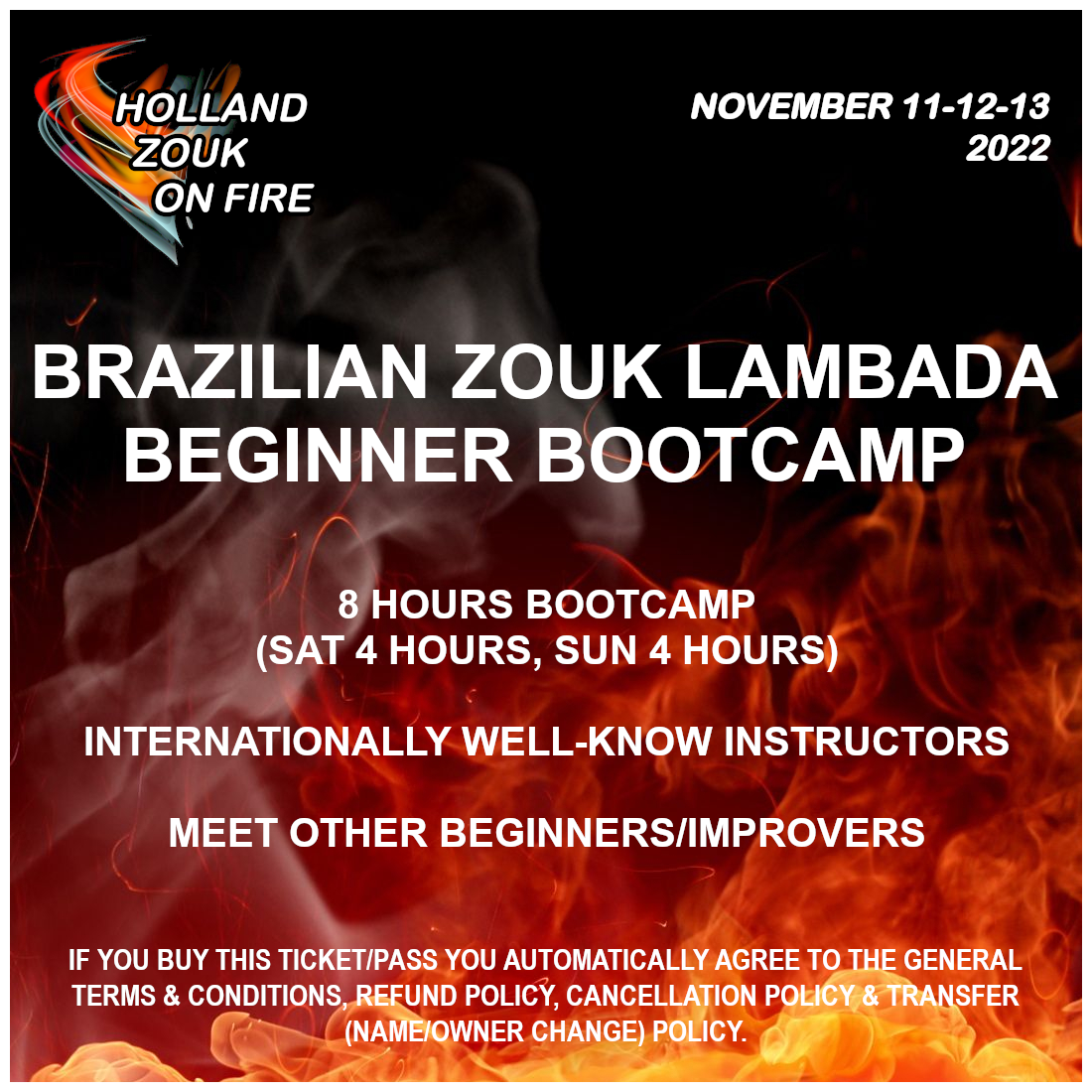BRAZILIAN ZOUK LAMBADA BEGINNER BOOTCAMP - INDIVIDUAL PASS